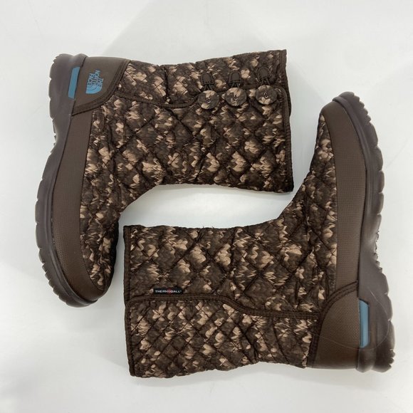 The North Face ThermoBall Eco Button Up Winter Boots Womens Size 11 Brown New - Picture 3 of 13